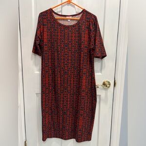 LULAROE Julia Dress Bodycon Form Fitting Knee Length SIZE XL 16-18 PreLoved